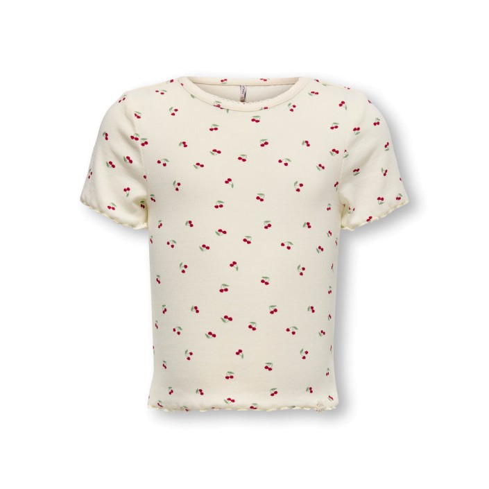 ONLY:KIDS ONLY KMGTRINNY LIFE SS O-NECK AOP TOP JR: Tofu/Cherry | Freewear KMGTRINNY LIFE SS O-NECK AOP TOP JR: - www.freewear.nl - Freewear