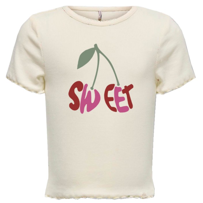 ONLY:KIDS ONLY KMGTRINNY LIFE SS O-NECK AOP TOP JR: Tofu/Cherries Sweet | Freewear KMGTRINNY LIFE SS O-NECK AOP TOP JR: - www.freewear.nl - Freewear