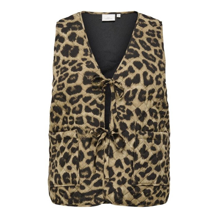 Carmakoma CARLEOLIA QUILT WAISTCOAT WVN Camel/LEO | Freewear CARLEOLIA QUILT WAISTCOAT WVN - www.freewear.nl - Freewear
