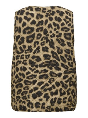 Carmakoma CARLEOLIA QUILT WAISTCOAT WVN Camel/LEO | Freewear CARLEOLIA QUILT WAISTCOAT WVN - www.freewear.nl - Freewear