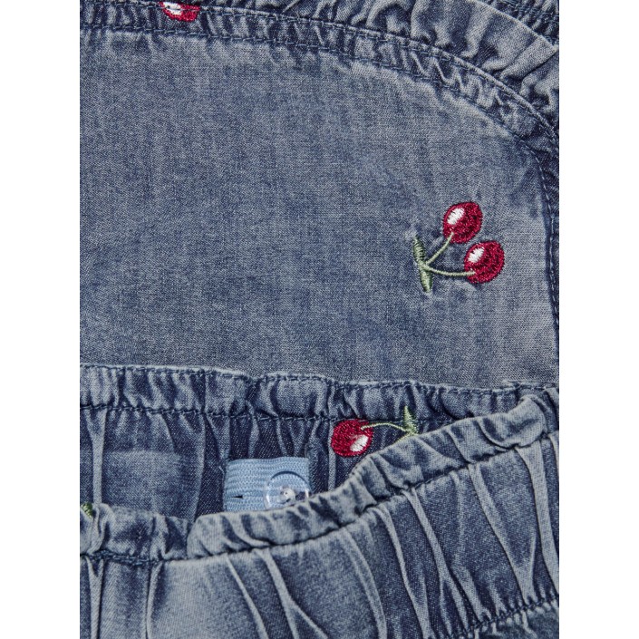 ONLY:KIDS ONLY KMGDANDY CHERRY FRILL DNM SHORTS Medium Blue Denim/CHERRY EMBROID | Freewear KMGDANDY CHERRY FRILL DNM SHORTS - www.freewear.nl - Freewear