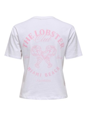 Only ONLDINA LIFE S/S CLUB TOP BOX JRS Bright White/Lobster | Freewear ONLDINA LIFE S/S CLUB TOP BOX JRS - www.freewear.nl - Freewear