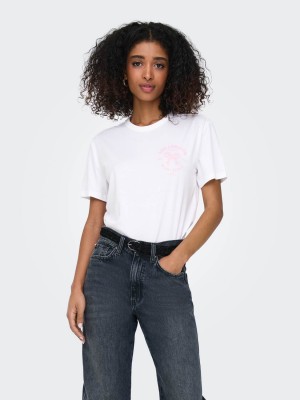 Only ONLDINA LIFE S/S CLUB TOP BOX JRS Bright White/Lobster | Freewear ONLDINA LIFE S/S CLUB TOP BOX JRS - www.freewear.nl - Freewear