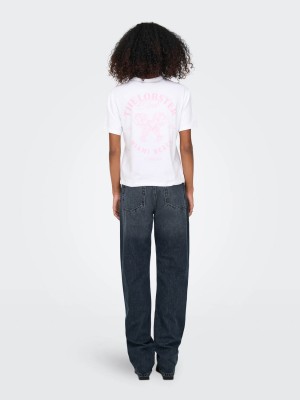 Only ONLDINA LIFE S/S CLUB TOP BOX JRS Bright White/Lobster | Freewear ONLDINA LIFE S/S CLUB TOP BOX JRS - www.freewear.nl - Freewear