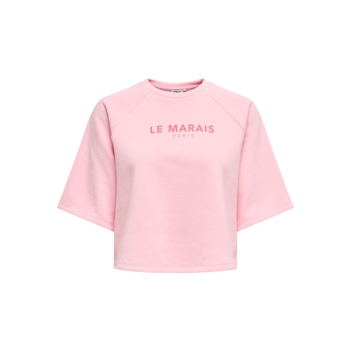 Only ONLCORA S/S PRINT O-NECK UB SWT Roseate Spoonbill/Le marais | Freewear ONLCORA S/S PRINT O-NECK UB SWT - www.freewear.nl - Freewear