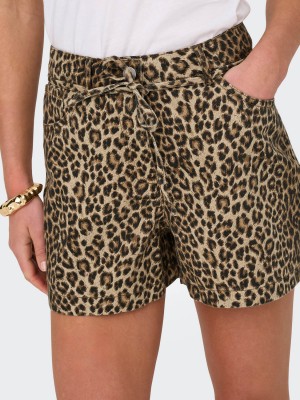 Only ONLNAOMI STRING AOP SHORTS OTW Toasted Coconut/Leo | Freewear ONLNAOMI STRING AOP SHORTS OTW - www.freewear.nl - Freewear