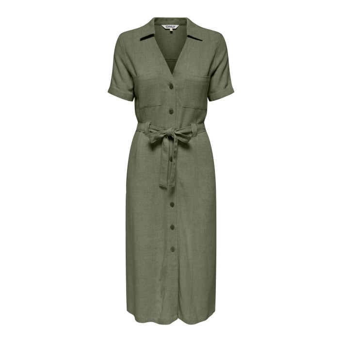 Only ONLSIESTA SS LIN BL SHIRT DRESS PNT: Deep Lichen Green | Freewear ONLSIESTA SS LIN BL SHIRT DRESS PNT: - www.freewear.nl - Freewear