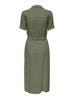 Only ONLSIESTA SS LIN BL SHIRT DRESS PNT: Deep Lichen Green | Freewear ONLSIESTA SS LIN BL SHIRT DRESS PNT: - www.freewear.nl - Freewear