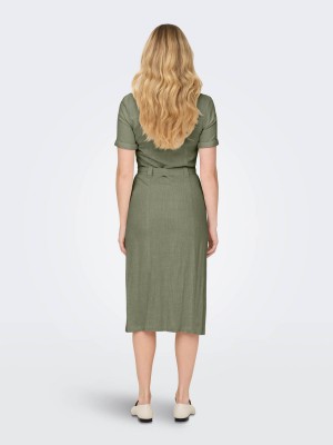 Only ONLSIESTA SS LIN BL SHIRT DRESS PNT: Deep Lichen Green | Freewear ONLSIESTA SS LIN BL SHIRT DRESS PNT: - www.freewear.nl - Freewear