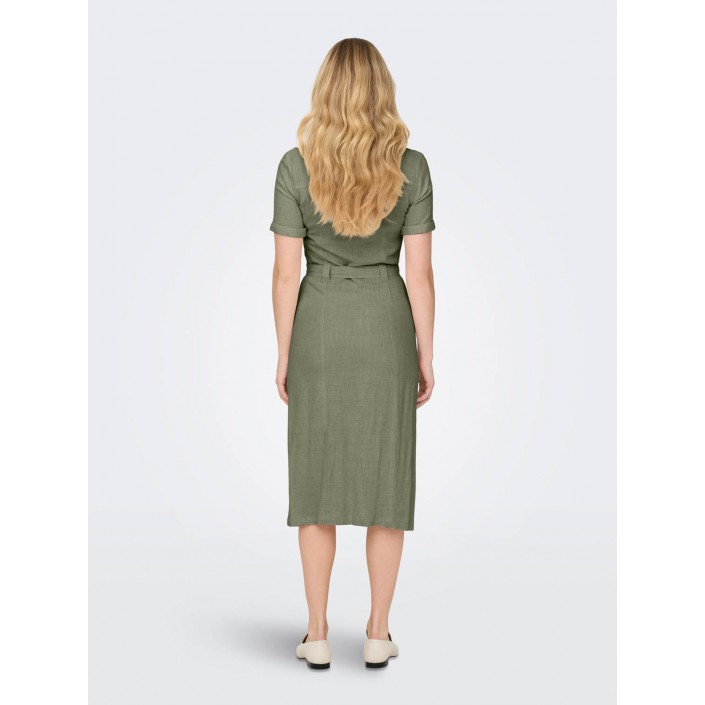 Only ONLSIESTA SS LIN BL SHIRT DRESS PNT: Deep Lichen Green | Freewear ONLSIESTA SS LIN BL SHIRT DRESS PNT: - www.freewear.nl - Freewear