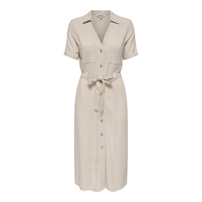 Only ONLSIESTA SS LIN BL SHIRT DRESS PNT: Moonbeam | Freewear ONLSIESTA SS LIN BL SHIRT DRESS PNT: - www.freewear.nl - Freewear