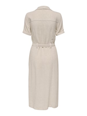 Only ONLSIESTA SS LIN BL SHIRT DRESS PNT: Moonbeam | Freewear ONLSIESTA SS LIN BL SHIRT DRESS PNT: - www.freewear.nl - Freewear