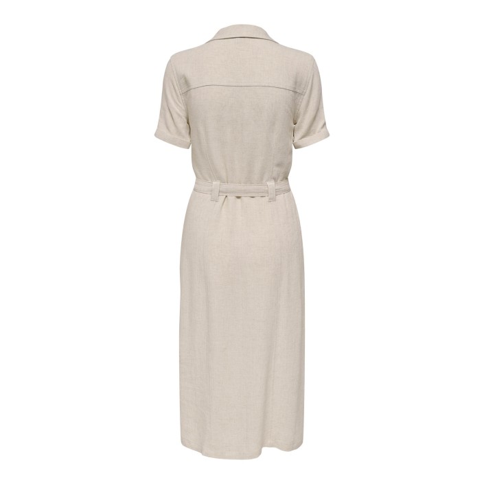 Only ONLSIESTA SS LIN BL SHIRT DRESS PNT: Moonbeam | Freewear ONLSIESTA SS LIN BL SHIRT DRESS PNT: - www.freewear.nl - Freewear