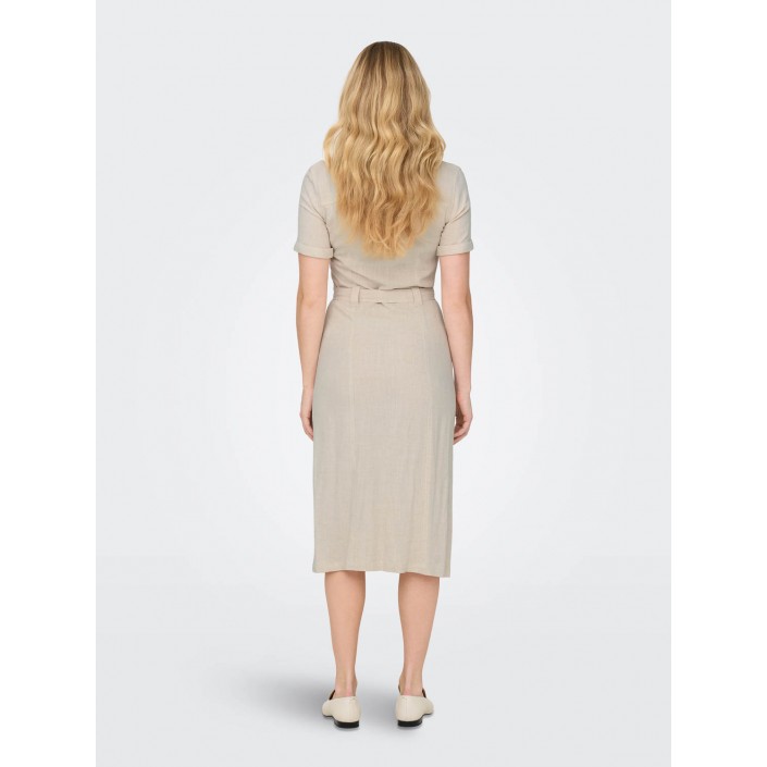 Only ONLSIESTA SS LIN BL SHIRT DRESS PNT: Moonbeam | Freewear ONLSIESTA SS LIN BL SHIRT DRESS PNT: - www.freewear.nl - Freewear