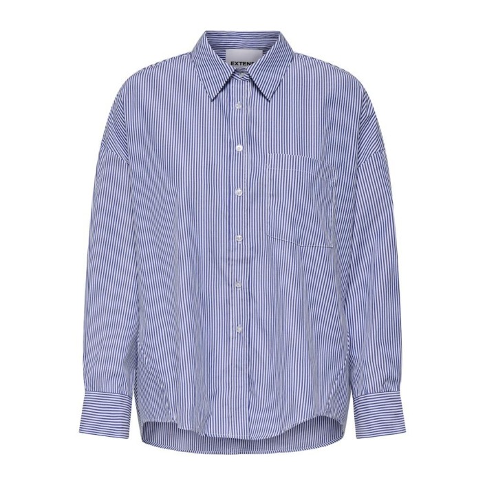 Only ONLEMA WO LS LOOSE SHIRT XT WVN Bright White/MAZARINE BLUE | Freewear ONLEMA WO LS LOOSE SHIRT XT WVN - www.freewear.nl - Freewear