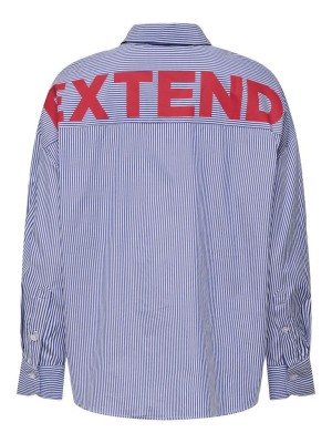 Only ONLEMA WO LS LOOSE SHIRT XT WVN Bright White/MAZARINE BLUE | Freewear ONLEMA WO LS LOOSE SHIRT XT WVN - www.freewear.nl - Freewear