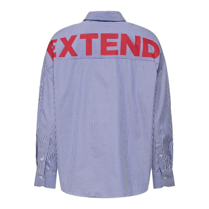 Only ONLEMA WO LS LOOSE SHIRT XT WVN Bright White/MAZARINE BLUE | Freewear ONLEMA WO LS LOOSE SHIRT XT WVN - www.freewear.nl - Freewear