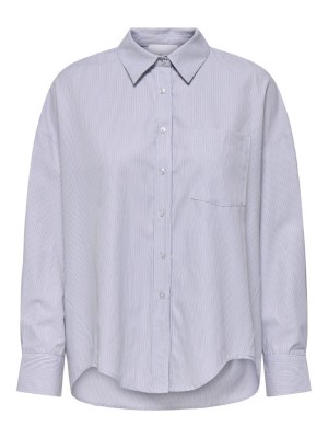 Only ONLEMA WO LS LOOSE SHIRT XT WVN Bright White/NIGHT SKY | Freewear ONLEMA WO LS LOOSE SHIRT XT WVN - www.freewear.nl - Freewear