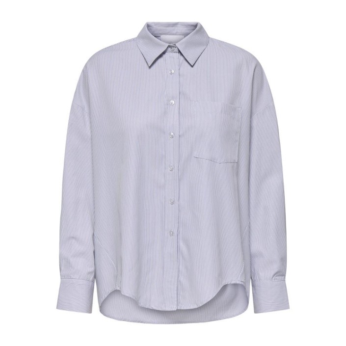 Only ONLEMA WO LS LOOSE SHIRT XT WVN Bright White/NIGHT SKY | Freewear ONLEMA WO LS LOOSE SHIRT XT WVN - www.freewear.nl - Freewear