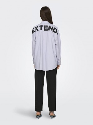 Only ONLEMA WO LS LOOSE SHIRT XT WVN Bright White/NIGHT SKY | Freewear ONLEMA WO LS LOOSE SHIRT XT WVN - www.freewear.nl - Freewear