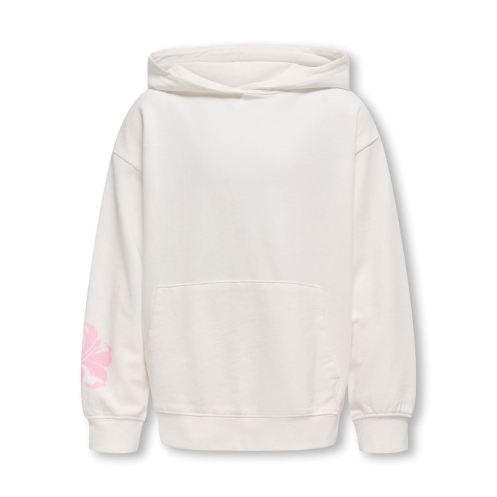 Only KOGJULIA LIFE L/S PRINTED HOOD SWT Cloud Dancer/Paradise | Freewear KOGJULIA LIFE L/S PRINTED HOOD SWT - www.freewear.nl - Freewear