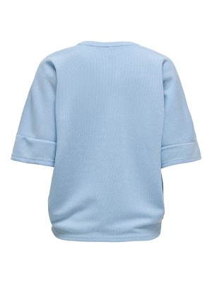 Only ONLIVY S/S GLITTER V-NECK TOP CS JR: Soft Chambray/Silver glitter | Freewear ONLIVY S/S GLITTER V-NECK TOP CS JR: - www.freewear.nl - Freewear