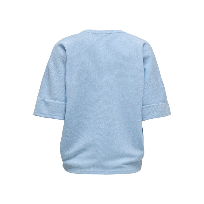 Only ONLIVY S/S GLITTER V-NECK TOP CS JR: Soft Chambray/Silver glitter | Freewear ONLIVY S/S GLITTER V-NECK TOP CS JR: - www.freewear.nl - Freewear