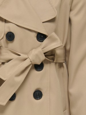 Only KOGCHLOE LIFE SHORT DB TRENCHCOAT O: Tannin | Freewear KOGCHLOE LIFE SHORT DB TRENCHCOAT O: - www.freewear.nl - Freewear