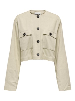 Only ONLPAMPA L/S LINEN BL JACKET PNT French Oak/W BLUE STRIP | Freewear ONLPAMPA L/S LINEN BL JACKET PNT - www.freewear.nl - Freewear