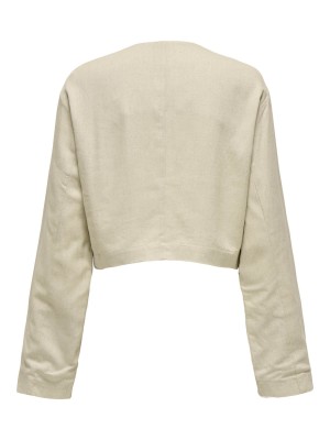 Only ONLPAMPA L/S LINEN BL JACKET PNT French Oak/W BLUE STRIP | Freewear ONLPAMPA L/S LINEN BL JACKET PNT - www.freewear.nl - Freewear