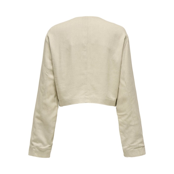 Only ONLPAMPA L/S LINEN BL JACKET PNT French Oak/W BLUE STRIP | Freewear ONLPAMPA L/S LINEN BL JACKET PNT - www.freewear.nl - Freewear
