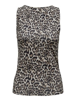 Only ONLLONE AOP LEO 2-WAY S/L TOP JRS Cloud Dancer/LEO AOP | Freewear ONLLONE AOP LEO 2-WAY S/L TOP JRS - www.freewear.nl - Freewear