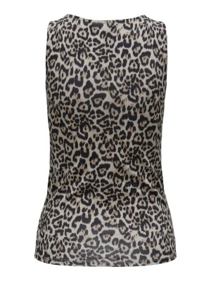 Only ONLLONE AOP LEO 2-WAY S/L TOP JRS Cloud Dancer/LEO AOP | Freewear ONLLONE AOP LEO 2-WAY S/L TOP JRS - www.freewear.nl - Freewear