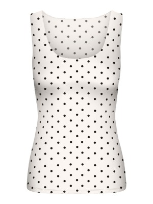 Only ONLLONE AOP LEO 2-WAY S/L TOP JRS Cloud Dancer/SMALL BLACK DOTS | Freewear ONLLONE AOP LEO 2-WAY S/L TOP JRS - www.freewear.nl - Freewear