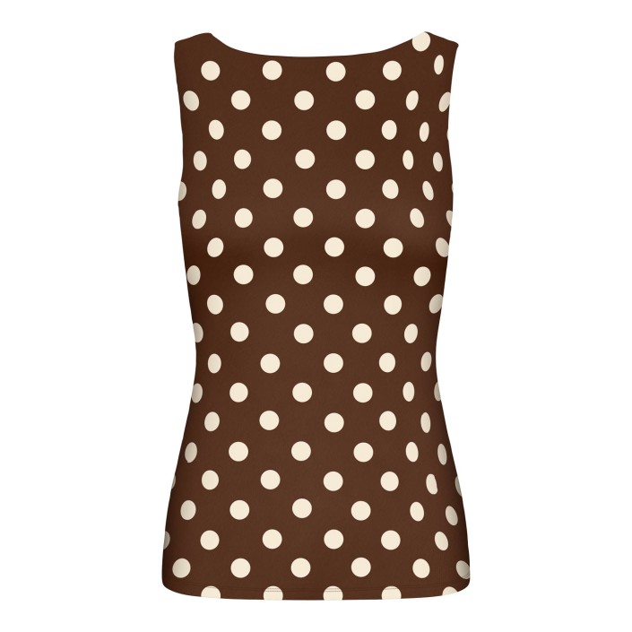 Only ONLLONE AOP LEO 2-WAY S/L TOP JRS Seal Brown/BIG CD DOTS | Freewear ONLLONE AOP LEO 2-WAY S/L TOP JRS - www.freewear.nl - Freewear