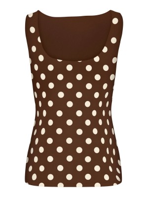 Only ONLLONE AOP LEO 2-WAY S/L TOP JRS Seal Brown/BIG CD DOTS | Freewear ONLLONE AOP LEO 2-WAY S/L TOP JRS - www.freewear.nl - Freewear