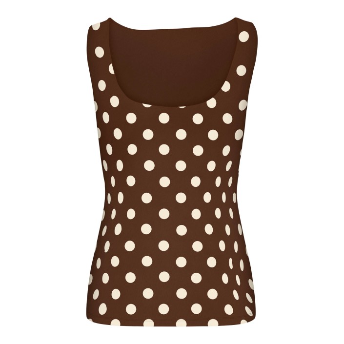 Only ONLLONE AOP LEO 2-WAY S/L TOP JRS Seal Brown/BIG CD DOTS | Freewear ONLLONE AOP LEO 2-WAY S/L TOP JRS - www.freewear.nl - Freewear