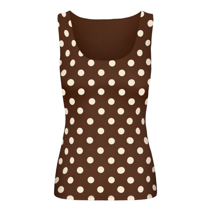 Only ONLLONE AOP LEO 2-WAY S/L TOP JRS Seal Brown/BIG CD DOTS | Freewear ONLLONE AOP LEO 2-WAY S/L TOP JRS - www.freewear.nl - Freewear