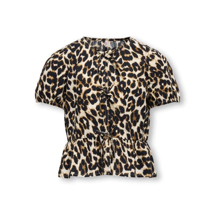 Only KOGCLARA LIFE S/S BOW SHIRT WVN NOO: Black/With Clara Leo | Freewear KOGCLARA LIFE S/S BOW SHIRT WVN NOO: - www.freewear.nl - Freewear