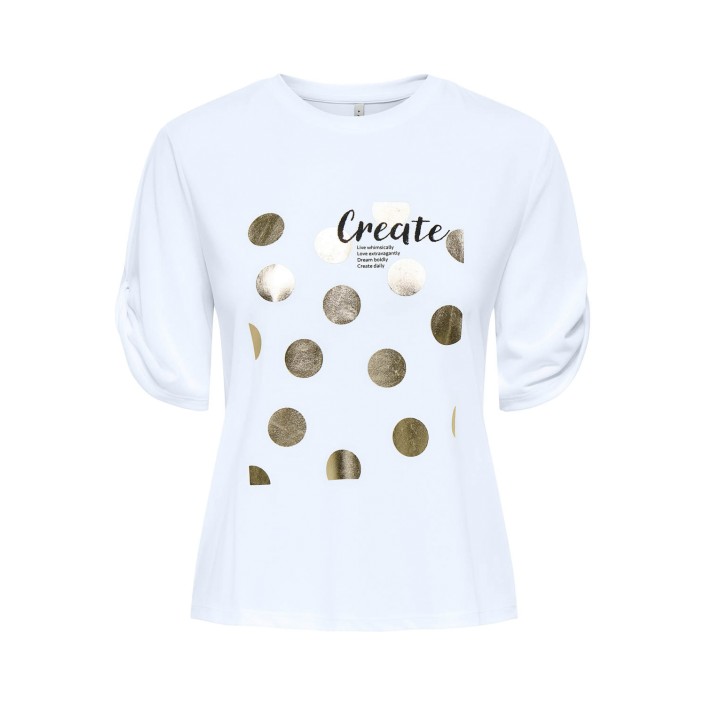 Only ONLFREE LIFE S/S CREATE TOP BOX JRS Cloud Dancer/Create | Freewear ONLFREE LIFE S/S CREATE TOP BOX JRS - www.freewear.nl - Freewear