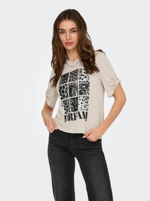Only ONLFREE LIFE S/S CREATE TOP BOX JRS Pumice Stone/Dream | Freewear ONLFREE LIFE S/S CREATE TOP BOX JRS - www.freewear.nl - Freewear