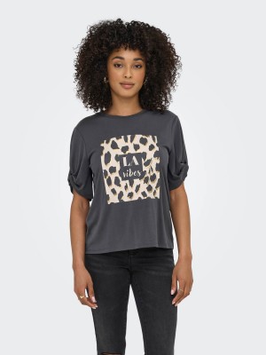 Only ONLFREE LIFE S/S CREATE TOP BOX JRS Blackened Pearl/Vibes | Freewear ONLFREE LIFE S/S CREATE TOP BOX JRS - www.freewear.nl - Freewear