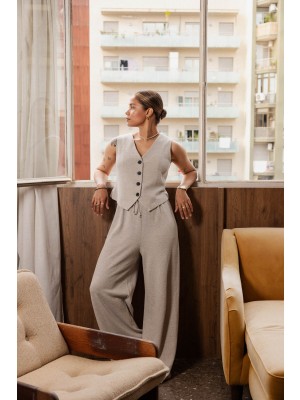 Only ONLJAYLA PANT JRS Pumice Stone/Melange | Freewear ONLJAYLA PANT JRS - www.freewear.nl - Freewear
