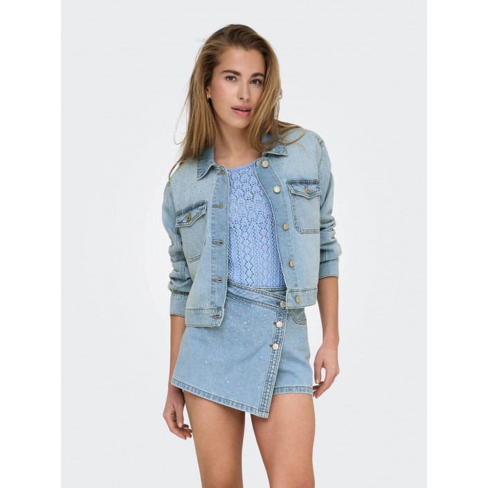 Only ONLLUMI LS RHINESTONE JACKET DNM PI: Light Blue Denim | Freewear ONLLUMI LS RHINESTONE JACKET DNM PI: - www.freewear.nl - Freewear