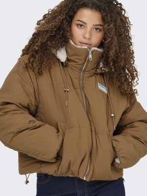 Only ONLMARIA REV PUFFER JACKET CC OTW Cloud Dancer/Toasted Coconut | Freewear ONLMARIA REV PUFFER JACKET CC OTW - www.freewear.nl - Freewear