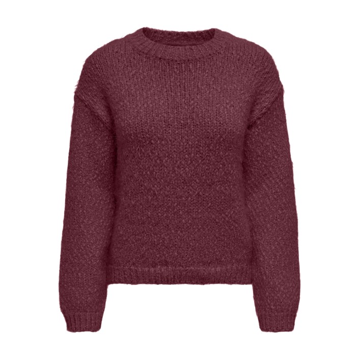 Only ONLBEA LS O-NECK CC KNT Zinfandel/Melange | Freewear ONLBEA LS O-NECK CC KNT - www.freewear.nl - Freewear