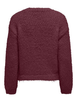 Only ONLBEA LS O-NECK CC KNT Zinfandel/Melange | Freewear ONLBEA LS O-NECK CC KNT - www.freewear.nl - Freewear