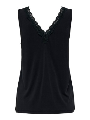 Only ONLFREE LIFE S/L V-NECK LACE MIX TO: Black | Freewear ONLFREE LIFE S/L V-NECK LACE MIX TO: - www.freewear.nl - Freewear