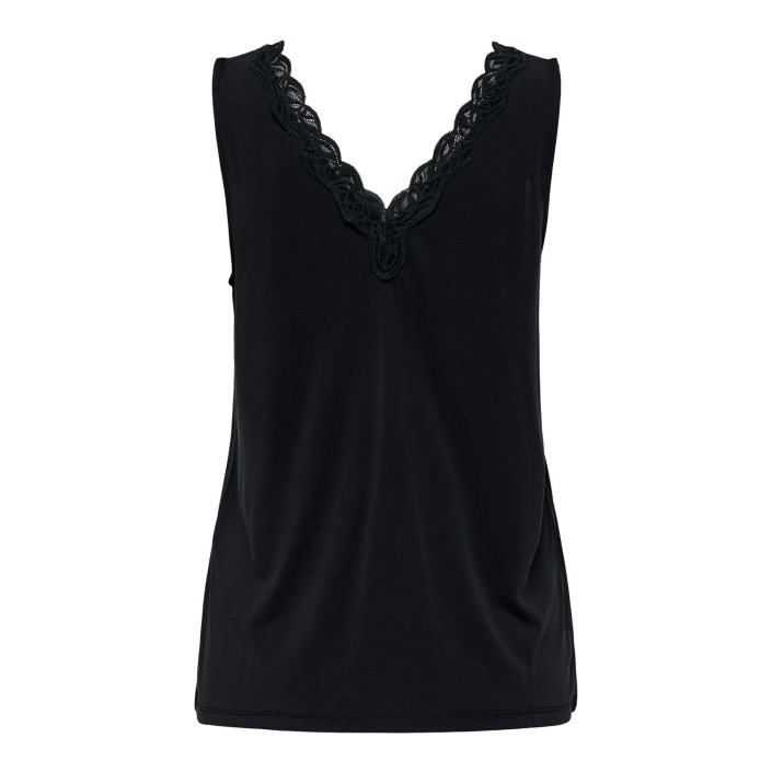 Only ONLFREE LIFE S/L V-NECK LACE MIX TO: Black | Freewear ONLFREE LIFE S/L V-NECK LACE MIX TO: - www.freewear.nl - Freewear