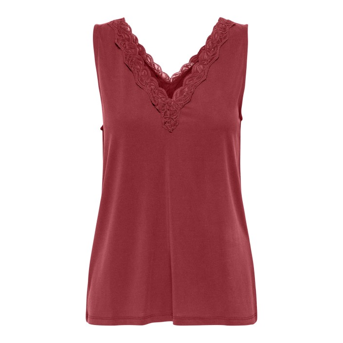 Only ONLFREE LIFE S/L V-NECK LACE MIX TO: Ruby Wine | Freewear ONLFREE LIFE S/L V-NECK LACE MIX TO: - www.freewear.nl - Freewear